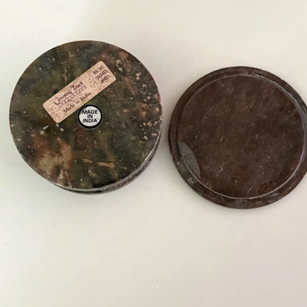 Vtg soapstone trinket box, Crowning Touch Collection